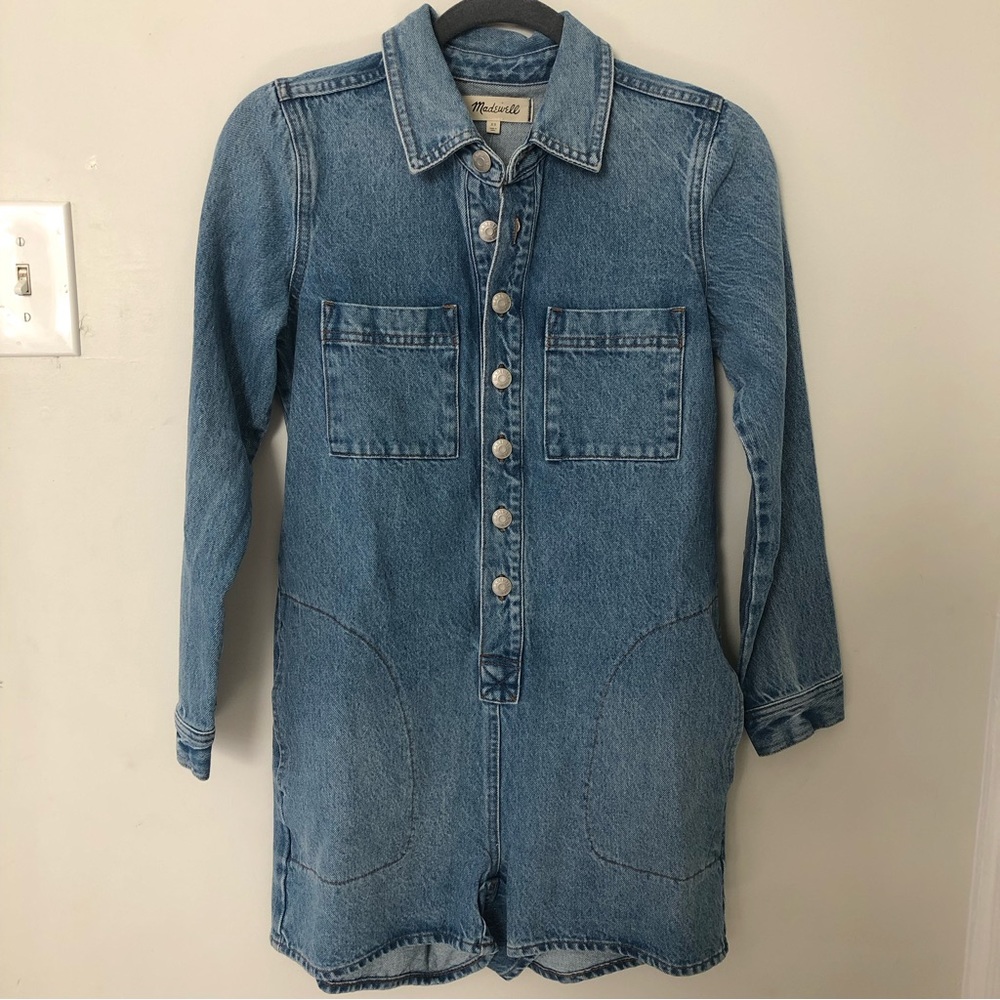 Madewell Denim Long Sleeve Romper